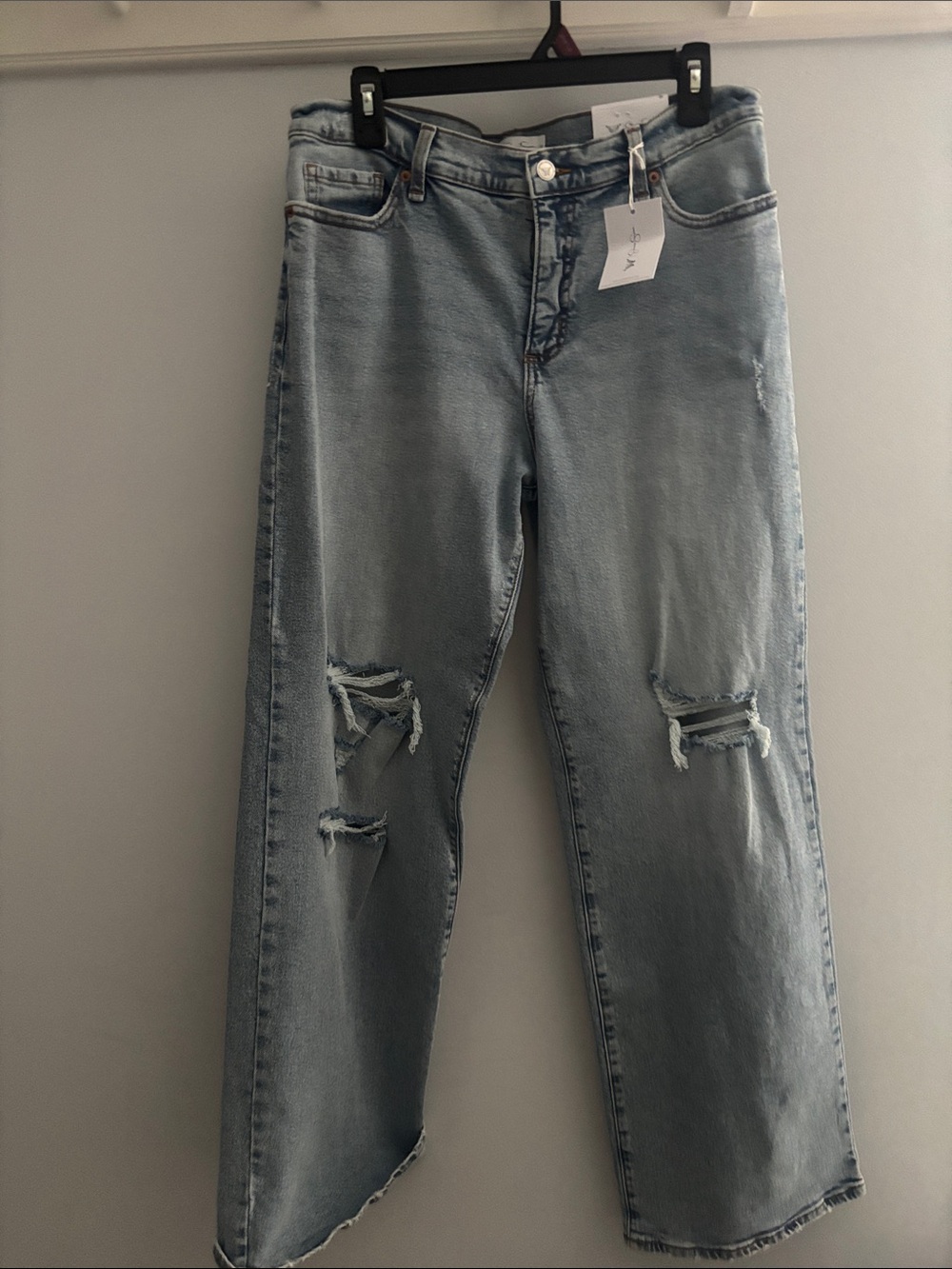 Jessica Simpson Light Wash Distressed Boyfriend Jeans